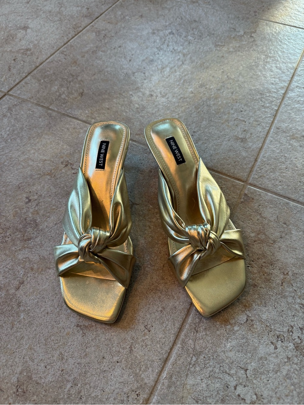 Nine West Metallic Gold Heels